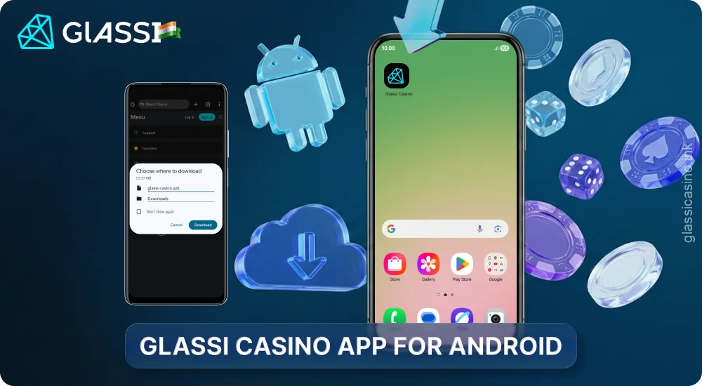 Android users can download Glassi Casino from the mobile website