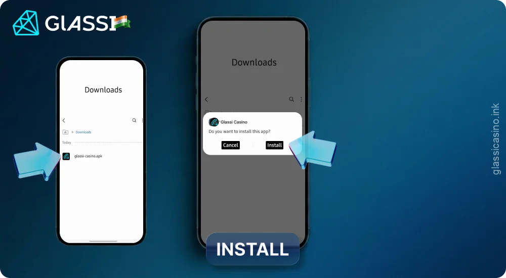 Install the Glassi Casino application for Android