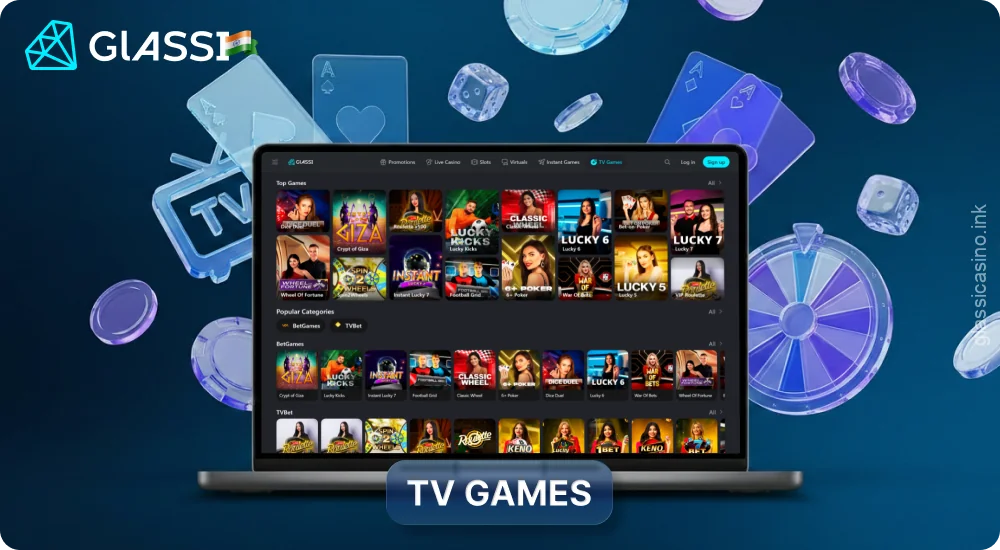 Players at Glassi Casino India can enjoy a variety of TV games